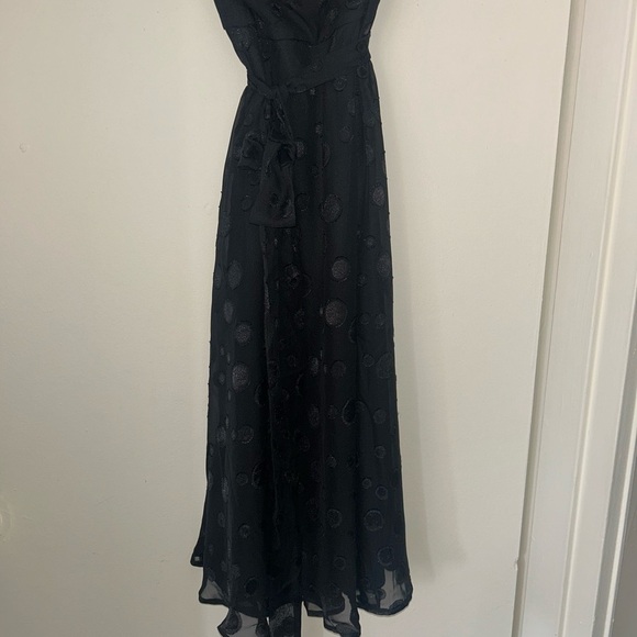 Nwt NY Collection Black Midi Dress with Polka Dots - Picture 2 of 8